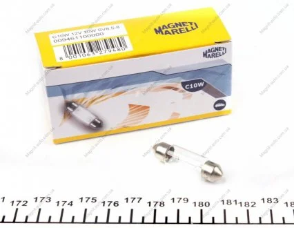 Лампа допоміжн. освітлення C10W 12V SV8.5-8 (10,5x38) (вир-во Magneti Marelli) MAGNETI MARELLI 009461100000