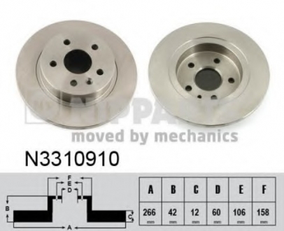 Диск тормозной Chevrolet CRUZE 09-; Opel ASTRA J 09-; MOKKA NIPPARTS N3310910