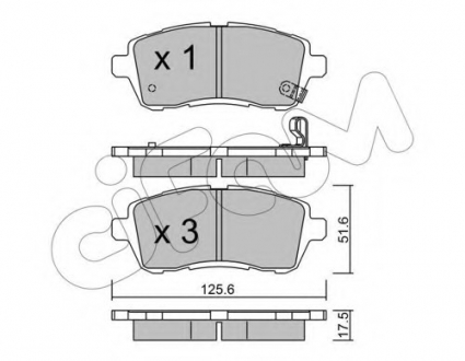 Колодка торм. FORD FIESTA VI 1.25-1.6 08-;MAZDA 2 07- передн. CIFAM 822-793-0