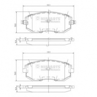 Колодки тормозные диск. Subaru OUTBACK; LEGACY; FORESTER NIPPARTS J3607015 (фото 1)