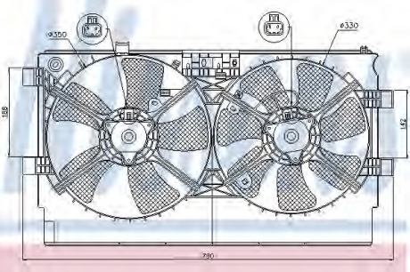 Вентилятор радиатора MITSUBISHI LANCER (CX0) (07-) 2.0 i NISSENS 85635 (фото 1)