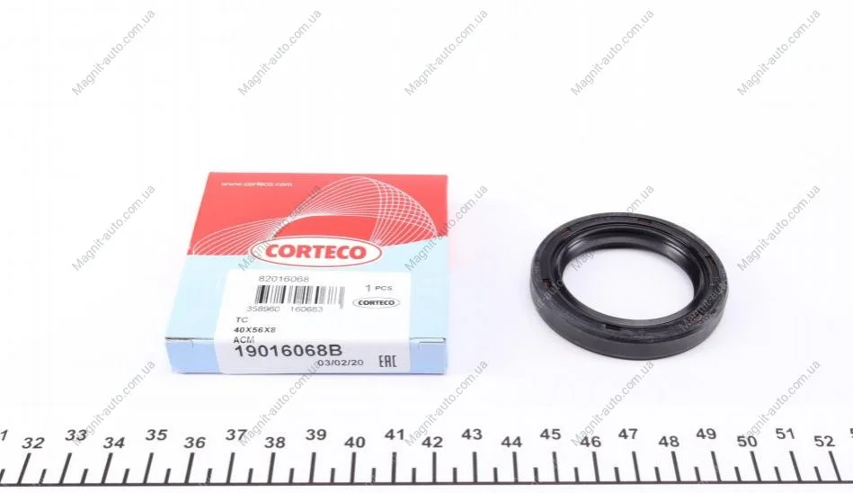 Сальник ДІФ. NISS ALMERA/PREM 40X56X8 ACM TC ПІВОСІ 00- (вир-во Corteco) CORTECO 19016068B (фото 1)