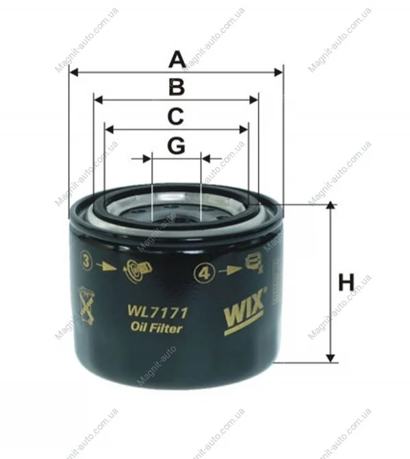 Масляный фильтр WIX FILTERS WL7171 (фото 1)