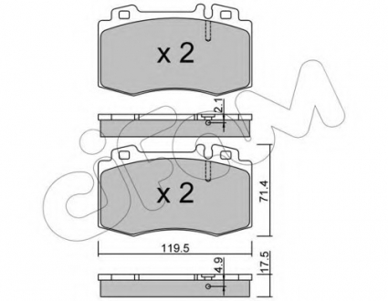 Колодка торм. MB M-CLASS (W163), S-CLASS (W220) передн. CIFAM 822-563-5 (фото 1)