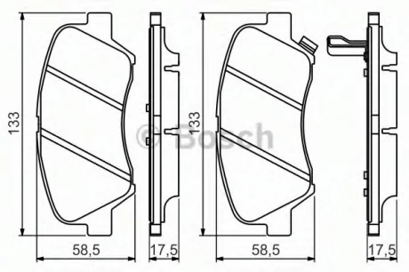 Колодка торм. HYUNDAI ACCENT RB 11-/KIA RIO 11- передн. BOSCH 0986494563