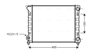 Радиатор охлаждения двигателя VW PASSAT 3 1.6/1.8 88-92 VW2070 (Ava) AVA COOLING VN2070