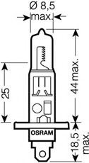 Лампа фарная H1 12V 55W P14,5s Night Breaker (+110%) OSRAM 64150NBU