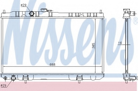 Радиатор охлождения NISSAN ALMERA CLASSIC (N16) M NISSENS 68751 (фото 1)