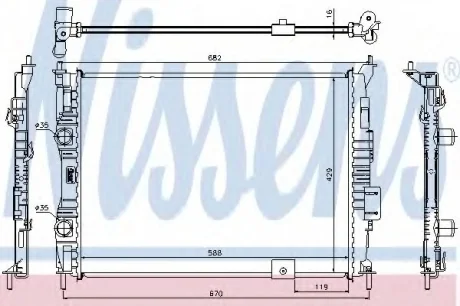 Радиатор охлождения NISSAN QASHQAI (J10) (07-) 1.6 (пр-во Nissens) NISSENS 67364