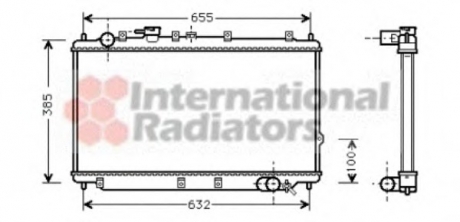Радиатор охлаждения двигателя KIA SEPHIA/SHUMA MT 96- Van Wezel 83002016