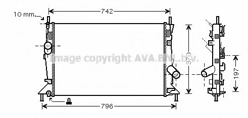 Радіатор охолодження двигуна Ford Focus II (04-)/Mazda 3 BK (04-)/Volvo S40 II, C30, V50 AVA AVA COOLING FDA2370 (фото 1)