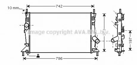 Радіатор охолодження двигуна Ford Focus II (04-)/Mazda 3 BK (04-)/Volvo S40 II, C30, V50 AVA AVA COOLING FDA2370