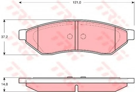 Комплект тормозных колодок задн., CHEVROLET EPICA, EVANDA DAEWOO EVANDA, MAGNUS, TOSCA 2.0/2.5 08.02- TRW GDB3346