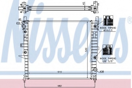 Радиатор охлаждения MERCEDES ML-CLASS W163 (98-) NISSENS 62788A (фото 1)
