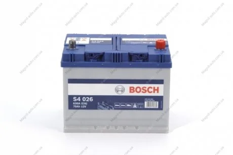 Аккумулятор 70Ah-12v (S4026) (261x175x220),R,EN630(Азия) BOSCH 0092S40260