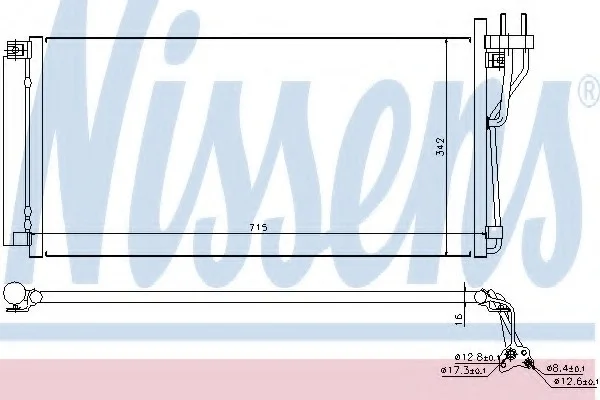 Радіатор кондиціонера Sonata/Magentis 2.0-3.3 05-15 NISSENS 94804 (фото 1)