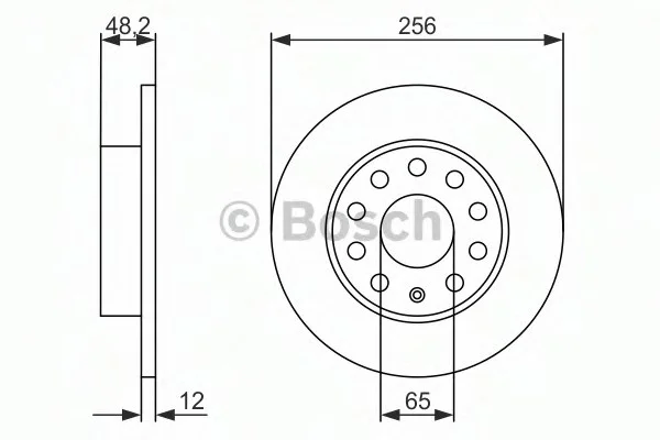 Диск тормозной SEAT, SKODA SUPERB, VW CADDY, GOLF (пр-во Bosch) BOSCH 0 986 479 155 (фото 1)