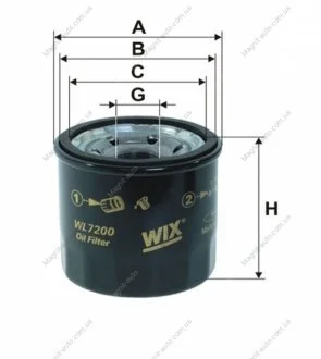 Фильтр масляный MAZDA, NISSAN /OP595 (WIX-Filtron) WIX FILTERS WL7200