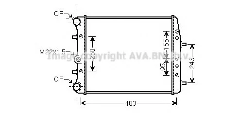 Радіатор охолодження двигуна VW Polo/Skoda Fabia/Seat Ibiza (00-) AC- AVA AVA COOLING SAA2005 (фото 1)