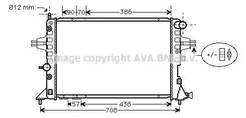 Радіатор охолодження двигуна Opel Astra G (98-04) 2,0i 2,0d 2,2i AT/MT AVA AVA COOLING OLA2253 (фото 1)