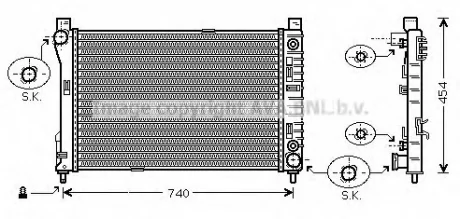 Радиатор охлаждения двигателя MB C203 MT/AT AC+/- 03>07 AVA AVA COOLING MSA2286