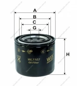 Фильтр масляный OPEL, HONDA /OP557 (WIX-Filtron) WIX FILTERS WL7107