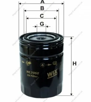 Фільтр оливний, 1.6-1.9D WIX FILTERS WL7068