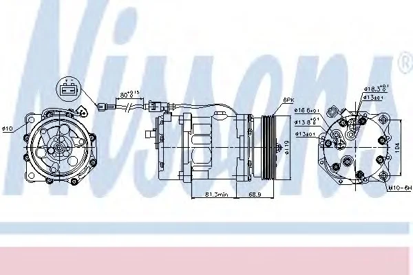 Компрессор кондиционера AUDI A3 (96-) INCL ADAPTER (Nissens) NISSENS 89224 (фото 1)