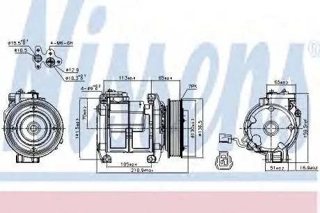 Компрессор кондиционера HONDA ACCORD 2.0-2.4i 04- NISSENS 89084