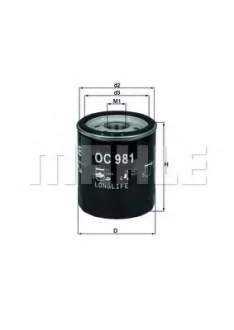 Фильтр масляный SAAB 9000 2.0-2.3 84-98 (KNECHT-MAHLE) MAHLE / KNECHT OC981