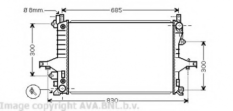 Радиатор охлаждения двигателя V70 ALL 00-07/S80 20/4/9 (Ava) AVA COOLING VO2115