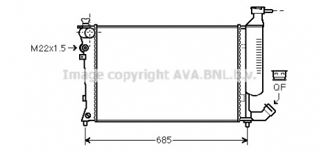 Радиатор охлаждения двигателя ZX/XSARA 14/6/8 MT 91-00 (Ava) AVA COOLING CNA2155