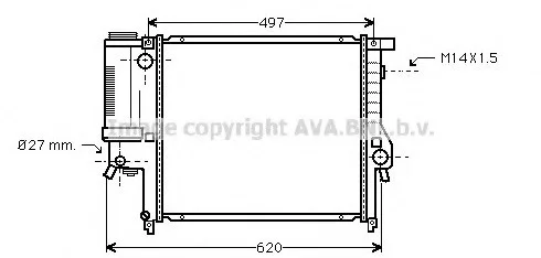 Радіатор системи охолодження двигуна AVA COOLING BW2124 (фото 1)