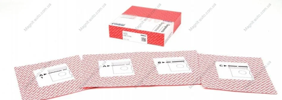 Кольца поршневые, AUDI 100, 80, 90, Coupe, Quattro; SEAT Cordoba, Ibiza, Inca, Toledo; VW Caddy I/II, Golf, Passat, Polo, 82-98 MAHLE / KNECHT 034 74 N0 (фото 1)