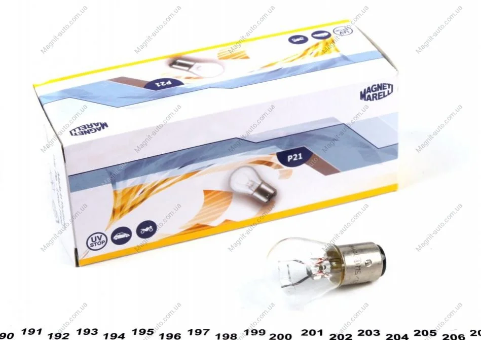 Автолампа Magneti Marelli P21/5W BAY15d 5 W 21 W прозрачная MAGNETI MARELLI 008528100000 (фото 1)