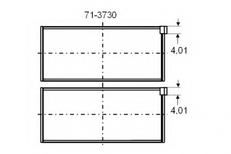 Вкладыши шатунные PSA PL 0,30 XUD9TE/DW12TED4 Glyco 71-3730/4 0.30MM