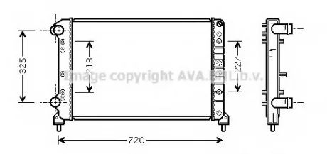 Радіатор охолодження двигуна Fiat Doblo I 1,2i 1.9D 01>10, 1,4i 1,6-16V 09/05>10 MT AC- AVA AVA COOLING FTA2261