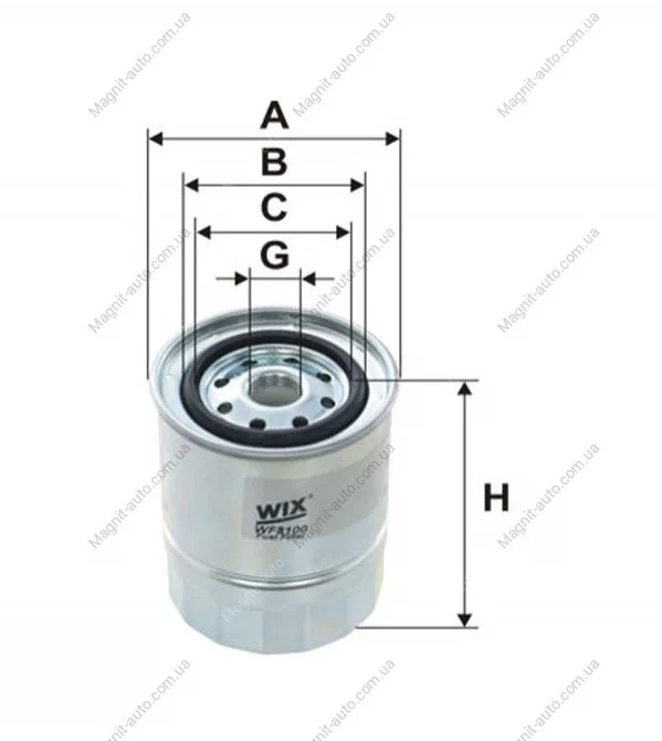 Топливный фильтр NISSAN BLUEBIRD, CHERRY III, LAUREL, PATROL III/1, PATROL III/2, PICK UP, SUNNY I, URVAN 1.7D-3.3D 11.79-05.97 WIX FILTERS WF8100 (фото 1)