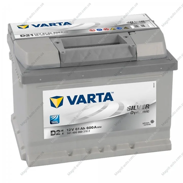 Акумулятор 61Ач 600А -/+ 242*175*175 Silver Dynamic D21 VARTA 561 400 060 (фото 1)