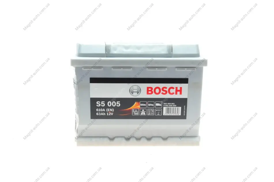 Акумулятор Bosch 12В/63Аг/610А/14,849кг BOSCH 0092S50050 (фото 1)