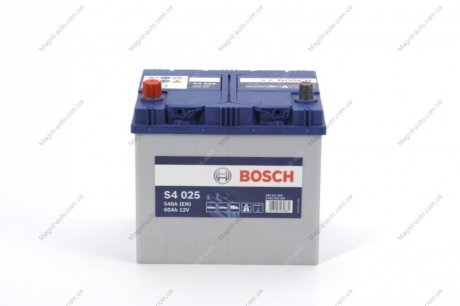 Аккумулятор 60Ah-12v (S4025) (232x173x225),L,EN540 BOSCH 0092S40250 (фото 1)