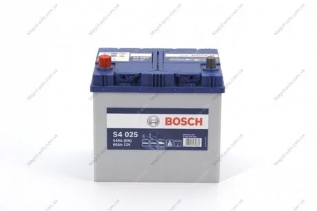 Аккумулятор 60Ah-12v (S4025) (232x173x225),L,EN540 BOSCH 0092S40250