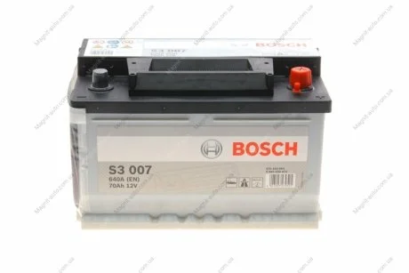 Аккумулятор 70Ah-12v (S3007) (278x175x175),R,EN640 BOSCH 0092S30070