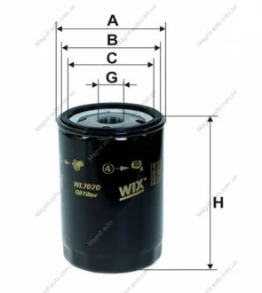 Фильтр масляный AUDI, VW /OP526 (WIX-Filtron) WIX FILTERS WL7070