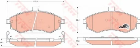 Колодка торм. HYUNDAI ELANTRA, MATRIX передн. TRW GDB3378