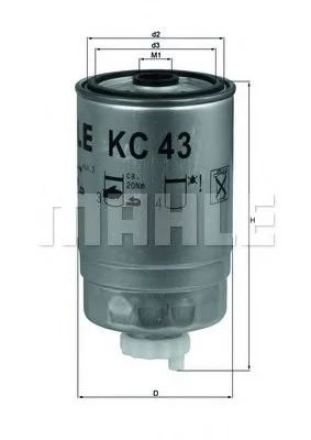 Фильтр топл. IVECO EUROCARGO (TRUCK) (пр-во Knecht-Mahle) MAHLE / KNECHT KC43 (фото 1)