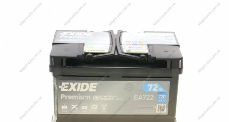 Аккумулятор 72Ah-12v PREMIUM(278х175х175),R,EN720 EXIDE EA722 (фото 1)