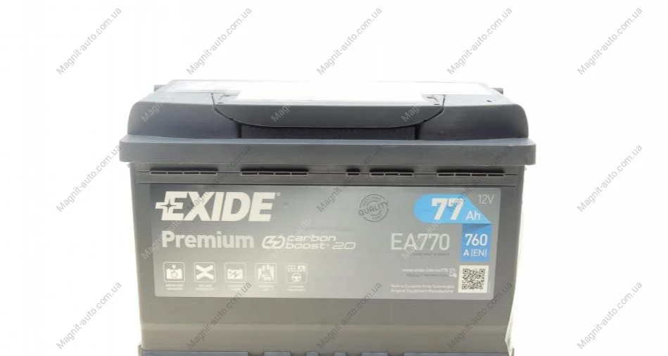 Стартерна батарея (акумулятор) EXIDE EA770 (фото 1)