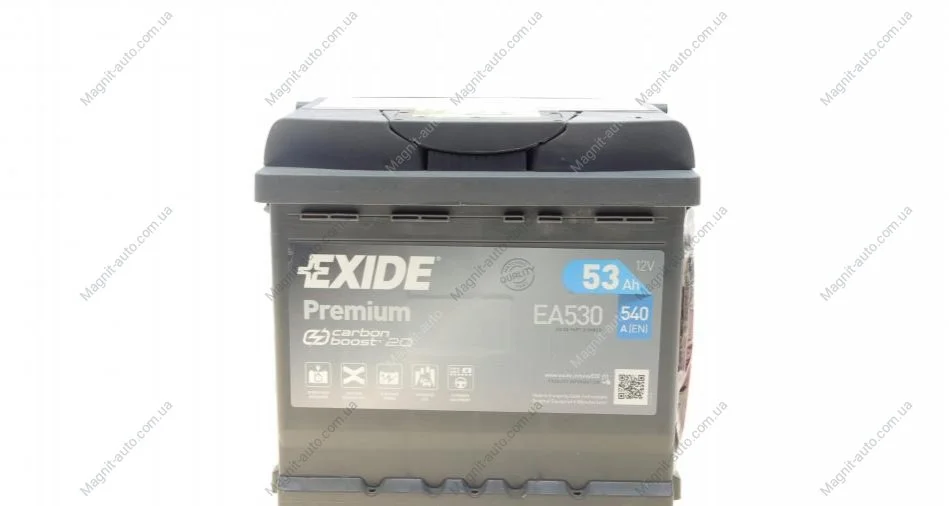 АКБ 6СТ-53 R+ (пт540) (необслуг) Premium Exide EXIDE EA530 (фото 1)