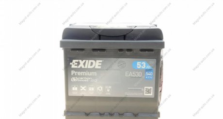 Аккумулятор 53Ah-12v PREMIUM(207х175х190),R,EN540 EXIDE EA530 (фото 1)